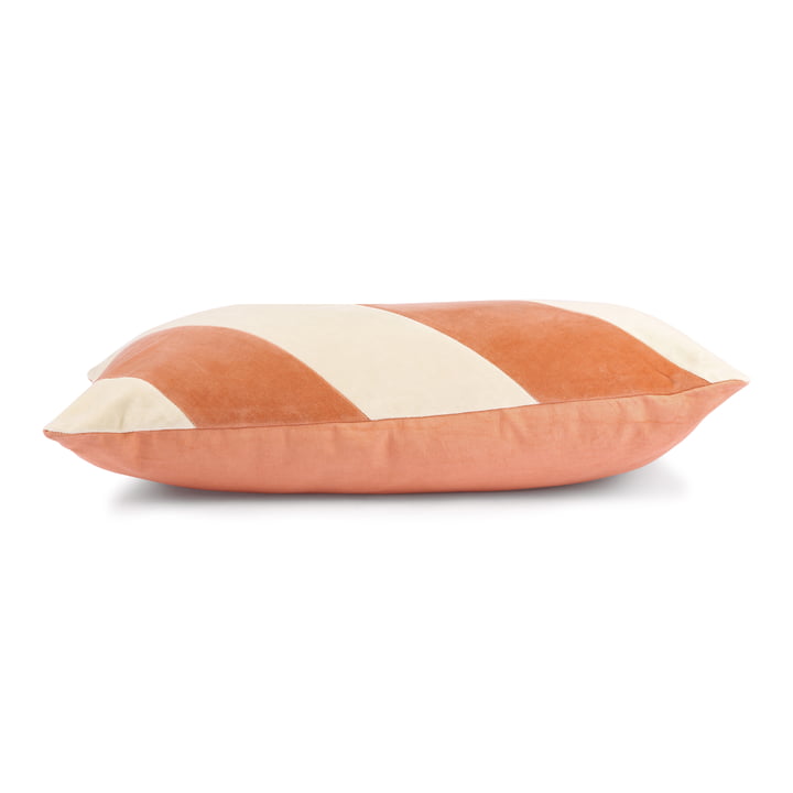 Striped Samt-Kissen von HKliving in der Ausführung peach / cream