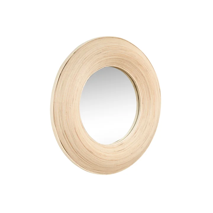 Blush Wandspiegel von Hüsch Interior in der Ausführung bambus