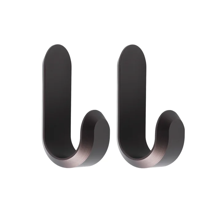 Curve Wandhaken Mini, matt braun (2er-Set) von Norman Copenhagen