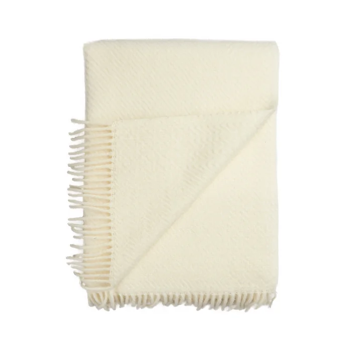 Kattefot Wolldecke, 140 x 220 cm, creme von Røros Tweed