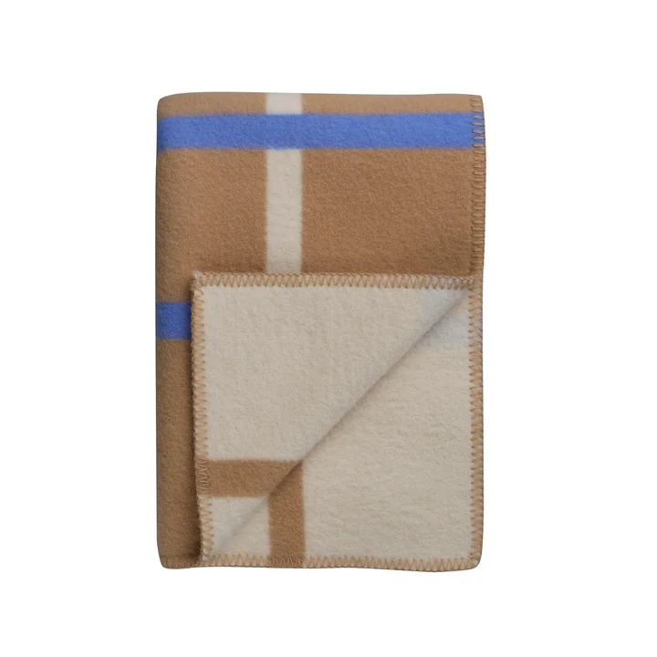 Knut Wolldecke, 135 x 200 cm, taupe von Røros Tweed