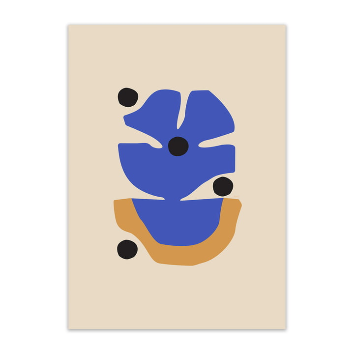 Paper Collective - Flor Azul Poster, 50 x 70 cm