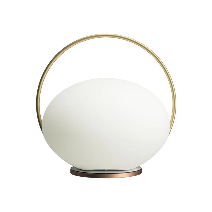 Orbit LED Akku-Tischleuchte, Ø 19,5 cm, weiß / messing von Umage