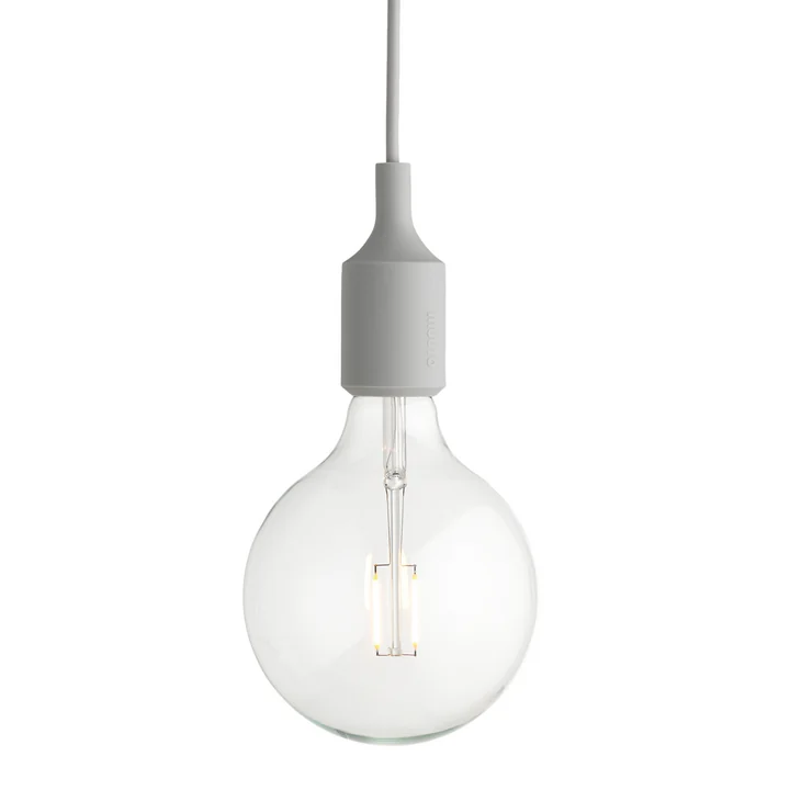 Socket E27 LED-Pendelleuchte von Muuto in hellgrau
