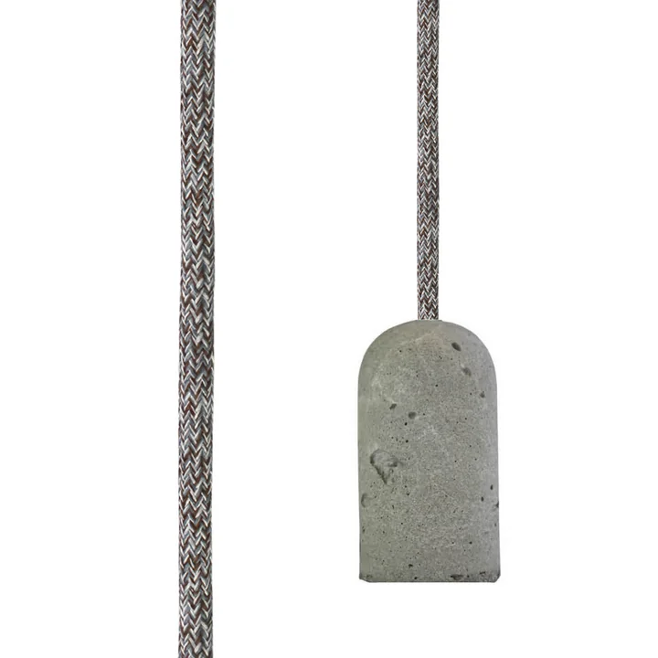 Base Concrete Fassung von NUD Collection mit Textilkabel in Gray Suit (TT-98)