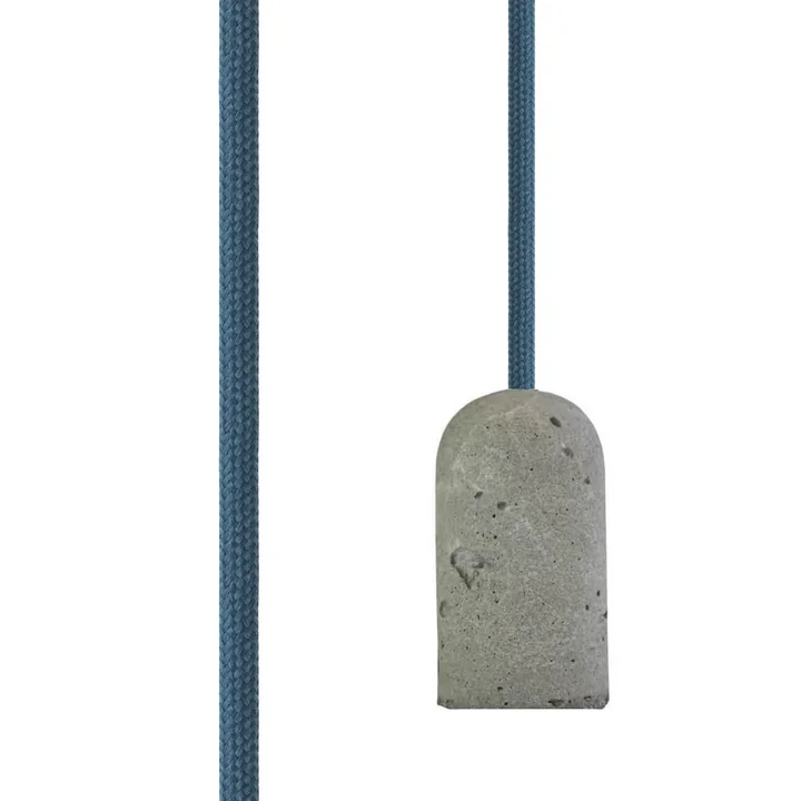 Base Concrete Fassung von NUD Collection mit Textilkabel in Indian Teal (TT-353)