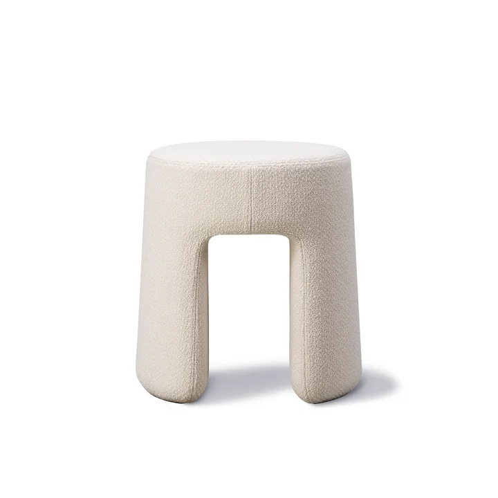 Sequoia Pouf Ø 40 cm, weiß (Bouclé) von Fredericia