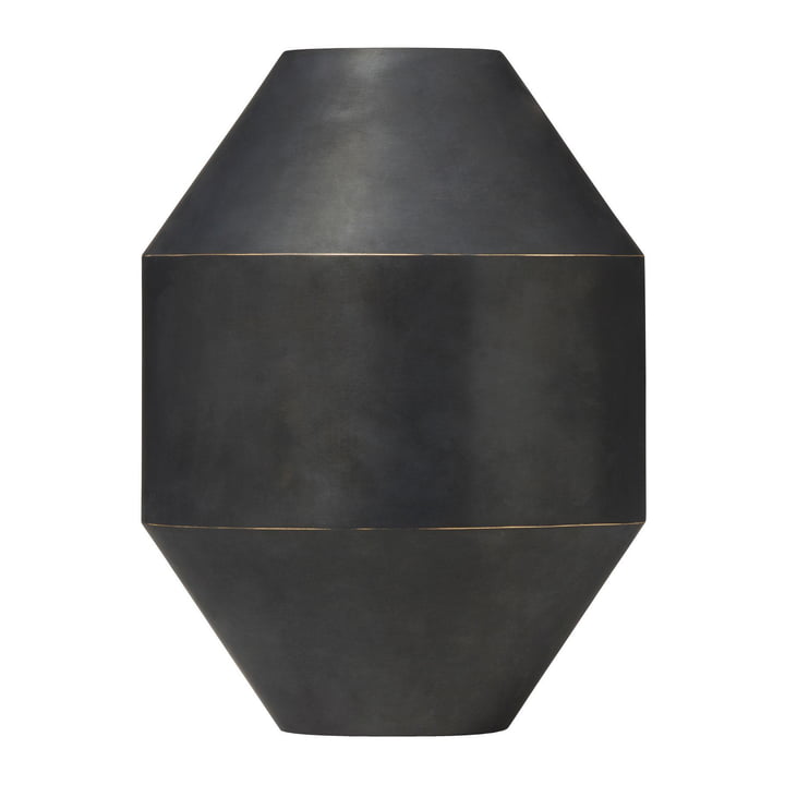 Hydro Vase von Fredericia in H 30 cm, schwarz / oxidiert