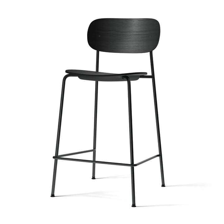 Co Counter Chair von Audo in der Ausführung Eiche schwarz mit schwarzem Stahlgestell
