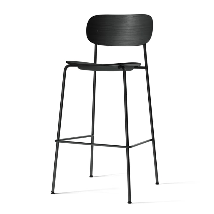 Co Bar Chair von Audo in der Ausführung Eiche schwarz mit schwarzem Stahlgestell