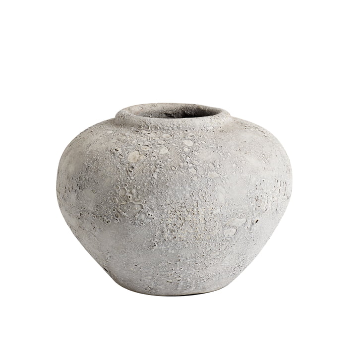 Luna Krug, Terrakotta, H 18 Ø 25 cm, grau von Muubs