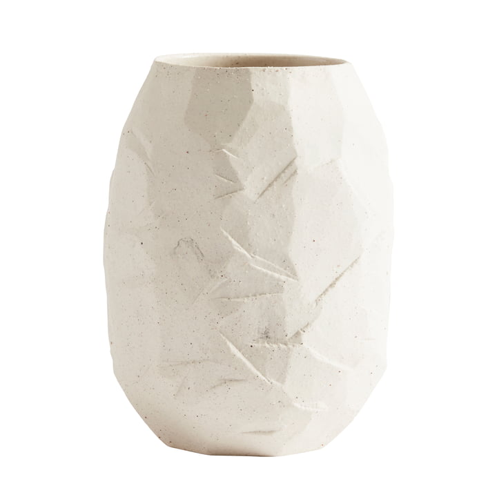 Kuri Vase, H 21 Ø 16 cm, sand von Muubs
