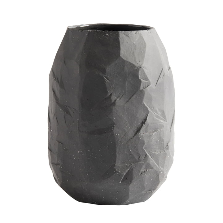 Kuri Vase, H 21 Ø 16 cm, stone von Muubs