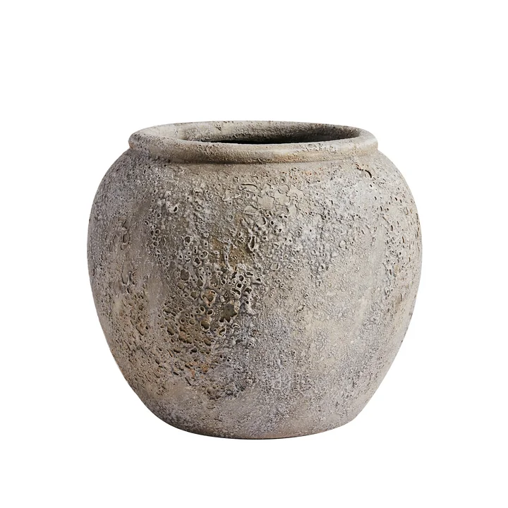 Luna Schale, Terrakotta, H 25, Ø 29 cm, grau von Muubs