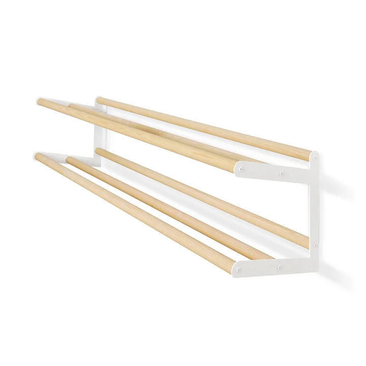 Schuhregal Stixx Wall, weiß / Esche von vonbox