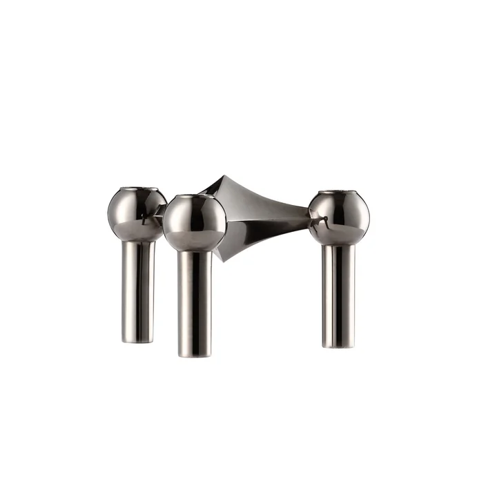 Kerzenhalter, schwarz / chrom von Stoff Nagel