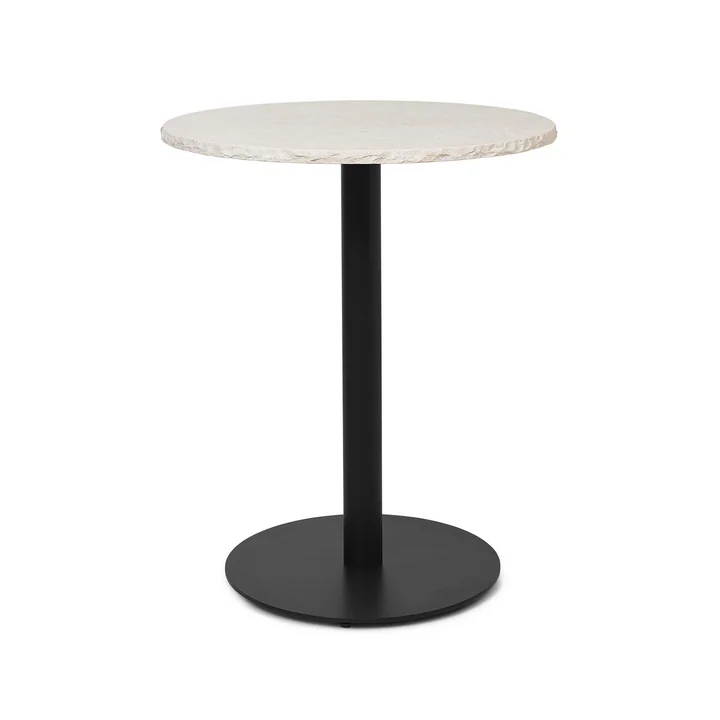 Mineral Bistrotisch Marmor Ø 60 cm, weiß / schwarz