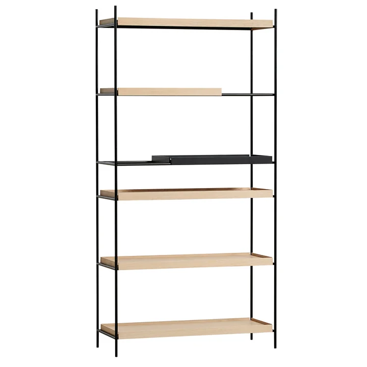 Tray Shelf hoch, Eiche / schwarz (Konfiguration 7) von Woud