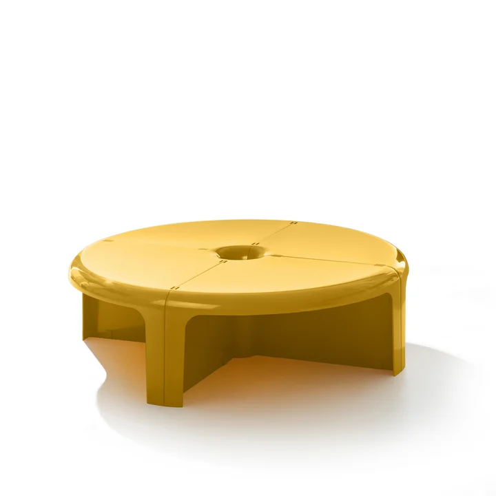 4/4 Coffeetable, 30 x Ø 100 cm, honiggelb von B-Line
