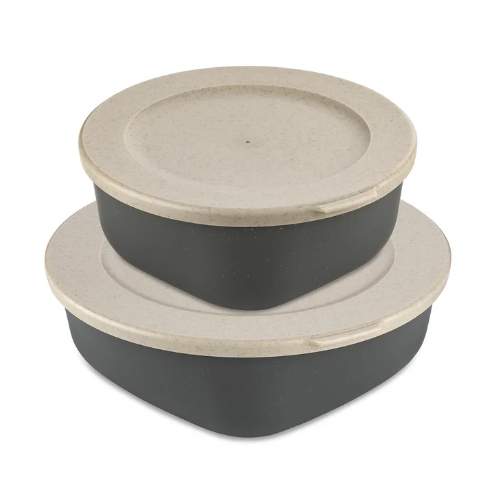 Connect Vorratsdosen-Set Kopenhagen, 0.7 l ,1.3 l, nature ash grey (2er-Set) von Koziol