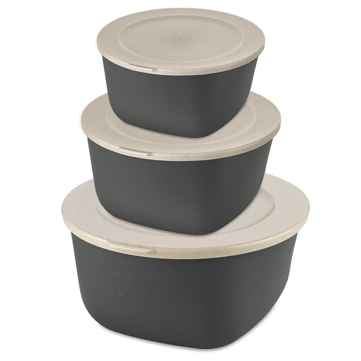 Connect Vorratsdosen-Set Stockholm, 4 l ,2 l, 1 l, nature ash grey (3er-Set) von Koziol