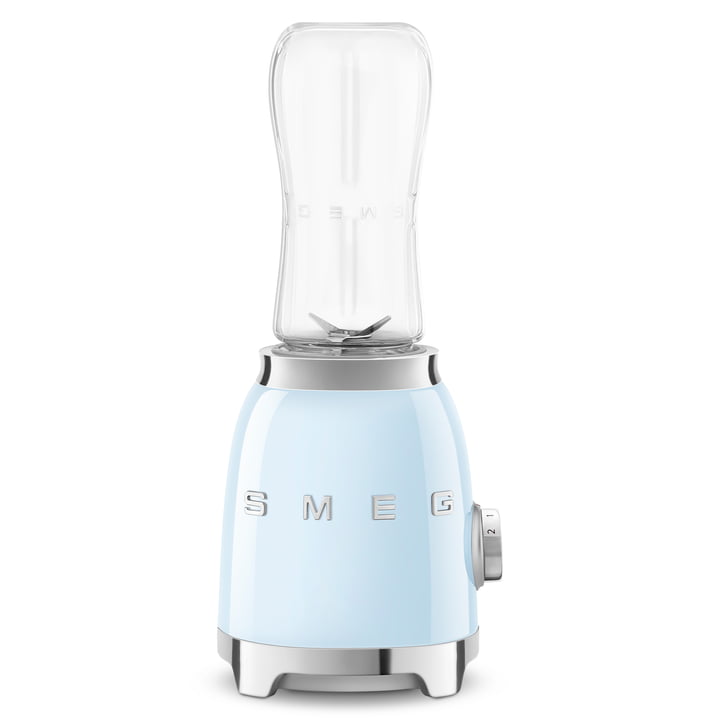 50's Style Mini-Standmixer PBF01 von Smeg in die Farbe pastellblau