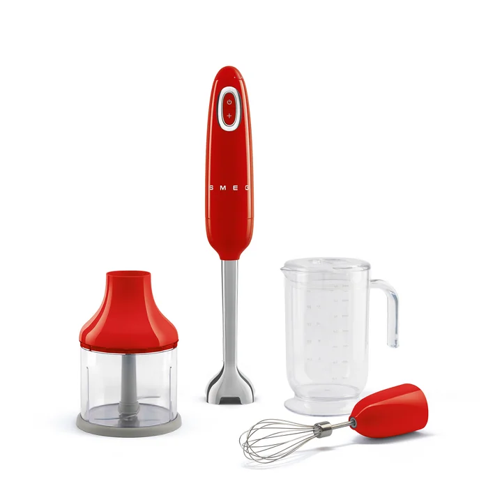 50's Style Stabmixer-Set HBF22 von Smeg in der Farbe rot