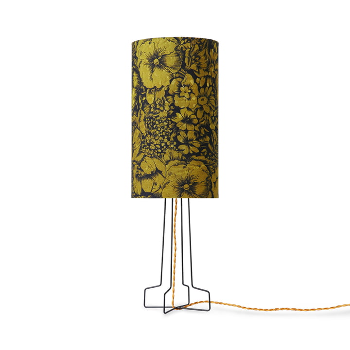Tischleuchtenfuß aus Metall + DORIS Vintage Lampenschirm, Ø 22 cm, floral von HKliving