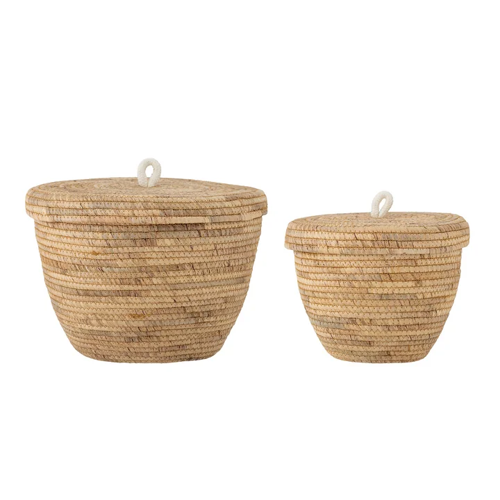 Noi Korb mit Deckel von Bloomingville in natur (2er-Set)