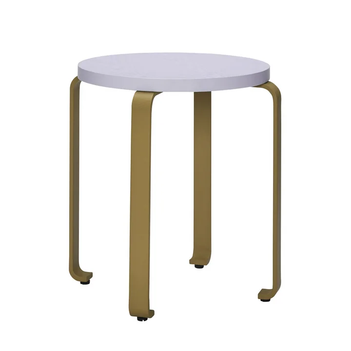Smile Hocker, Ø 46 cm, hellblau / khaki von Hübsch Interior