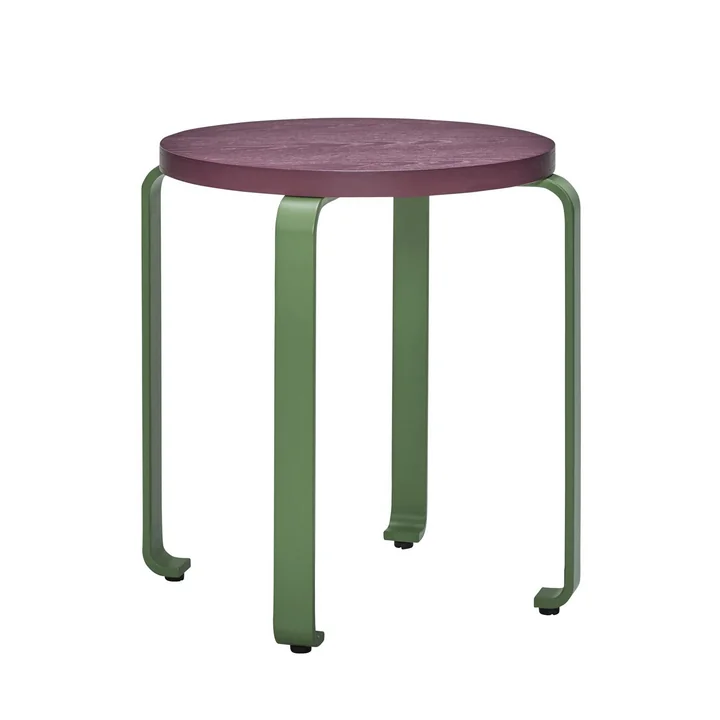 Smile Hocker, Ø 46 cm, burgundy / grün von Hübsch Interior