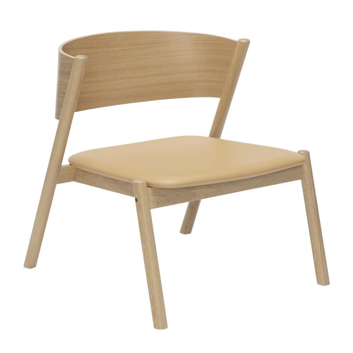 Oblique Lounge Stuhl, Eiche / natur von Hübsch Interior