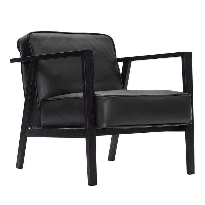 LC1 Lounge Sessel von Andersen Furniture in der Ausführung Eiche schwarz lackiert / Leder Sevilla schwarz 4001