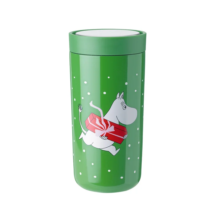 To Go Click Thermobecher 0,4L, moomin present /pulverbeschichtet/doppelwandig/H 17cm/Ø 8,3cm von Stelton
