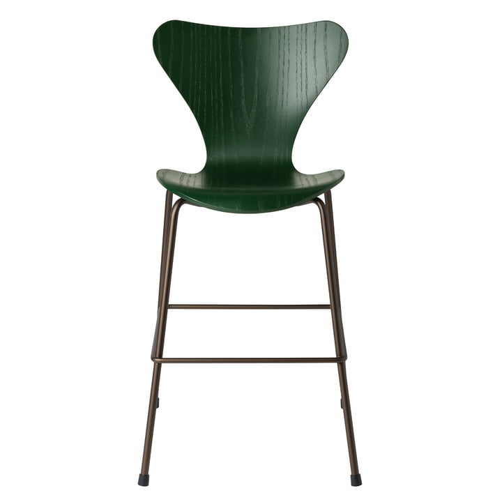 Serie 7 Junior Stuhl, Brown Bronze / evergreen von Fritz Hansen