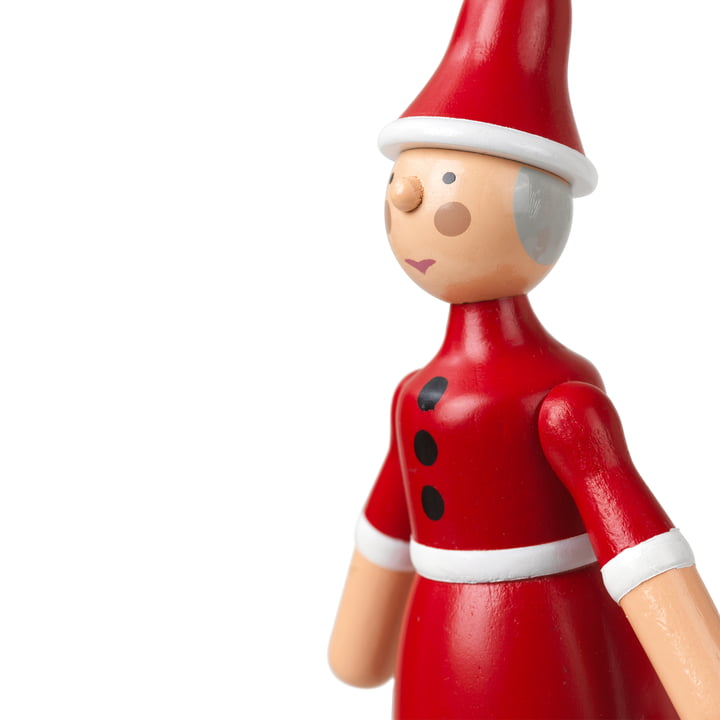 Weihnachtsfrau Holz-Ornamente von Kay Bojesen in der Ausführung rot / weiß