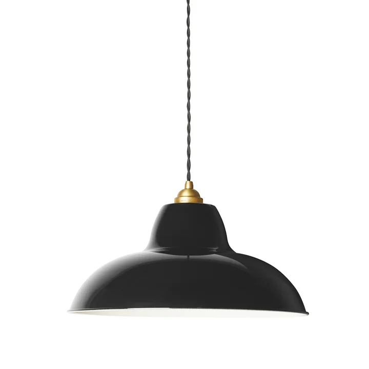 Original 1227 Midi Wide Messing Pendelleuchte von Anglepoise in der Farbe jet black