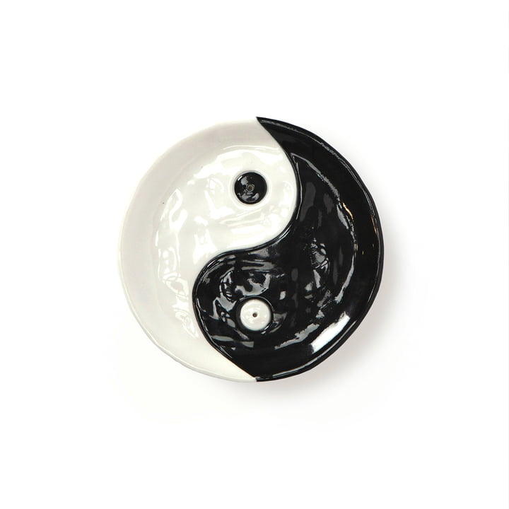 Yin Yang Räucherstäbchenhalter von Doiy in der Ausführung schwarz / weiß