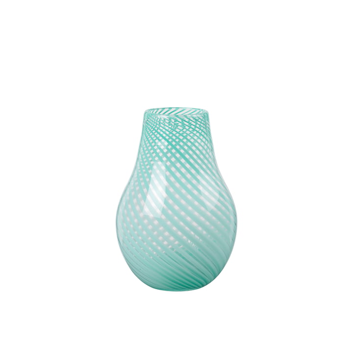 Ada Crossstripe Vase, H 22,5 cm, light turquise von Broste Copenhagen