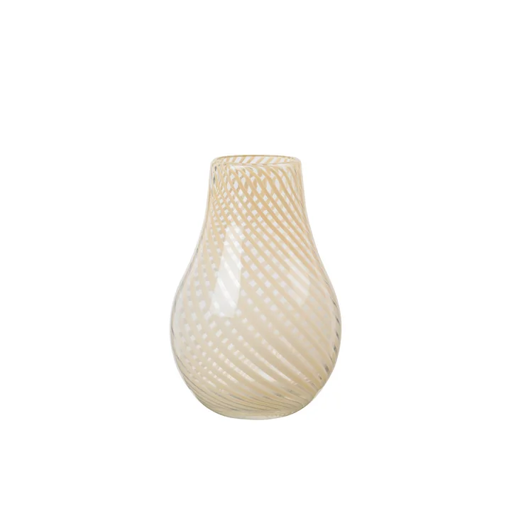 Ada Crossstripe Vase, H 22,5 cm, light yellow von Broste Copenhagen