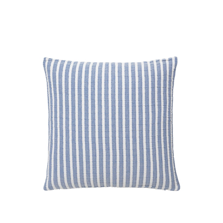 Evi Kissenbezug, 50 x 50 cm, intense blue / white von Broste Copenhagen