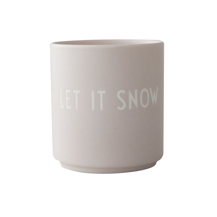 AJ Favourite Porzellan Becher, Let it snow / grau von Design Letters