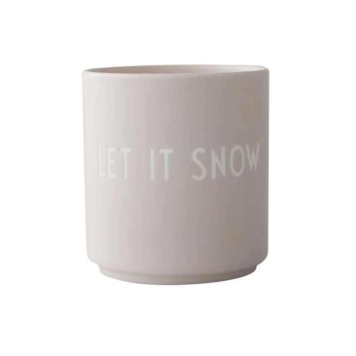 AJ Favourite Porzellan Becher, Let it snow / grau von Design Letters