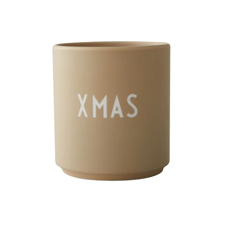 AJ Favourite Porzellan Becher, X-Mas / beige von Design Letters