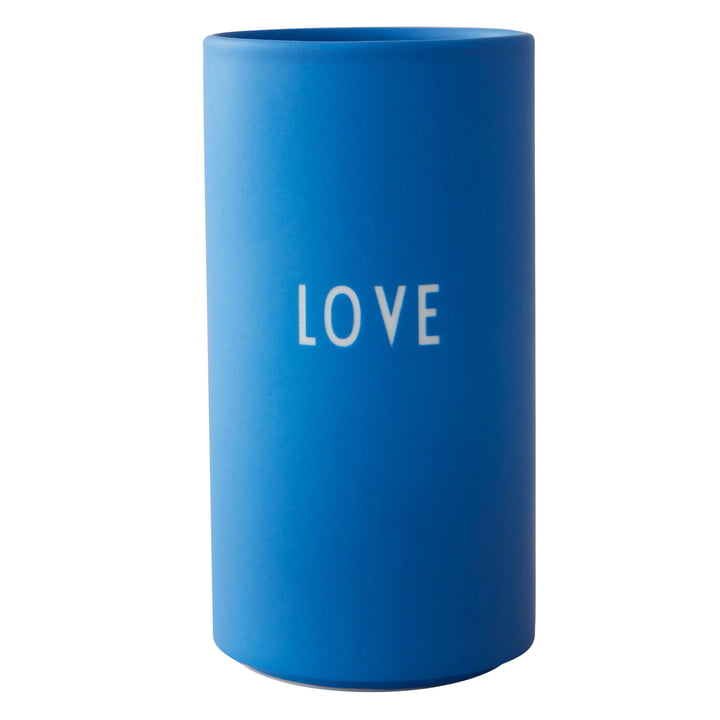 AJ Favourite Porzellan Vase, Love / kobaltblau von Design Letters