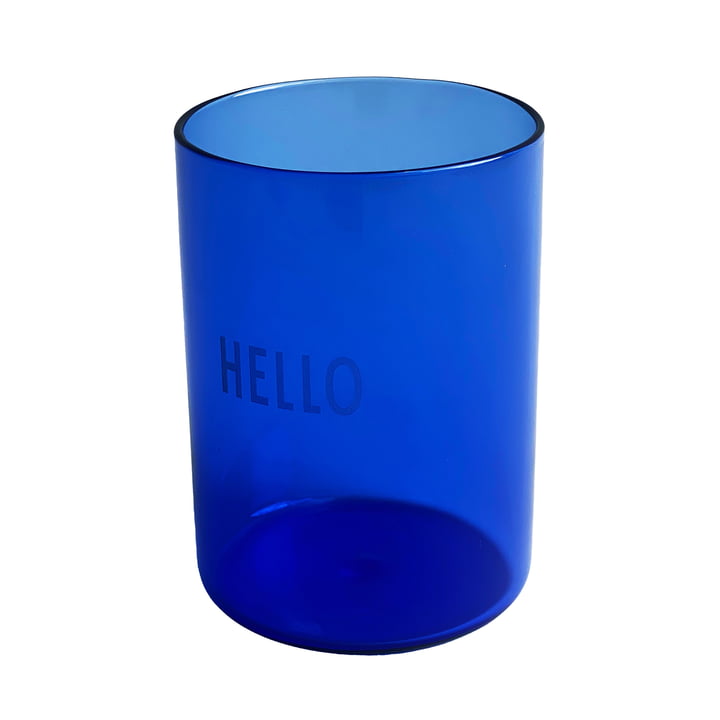 AJ Favourite Trinkglas, Hello / blau von Design Letters