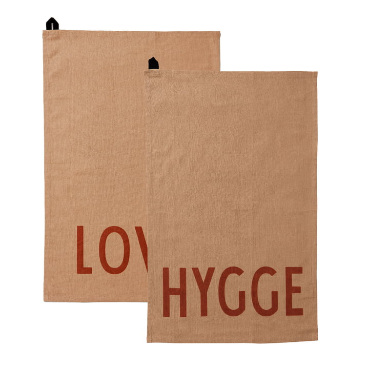 Favourite Geschirrtuch, Love / Hygge, beige (2er-Set) von Design Letters