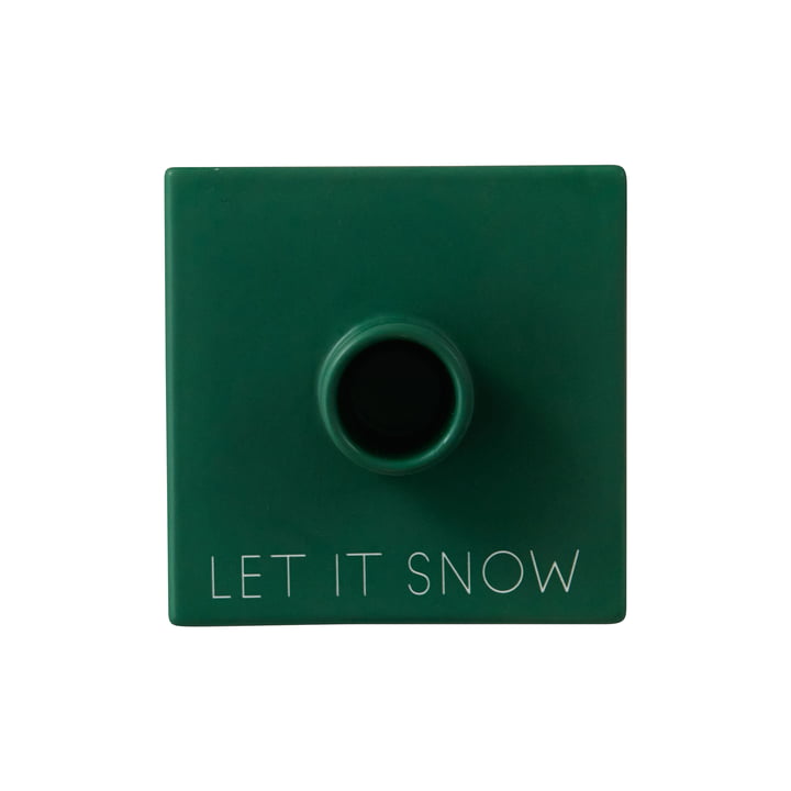 Tell your Christmas Story Kerzenhalter, Let it Snow / grasgrün von Design Letters