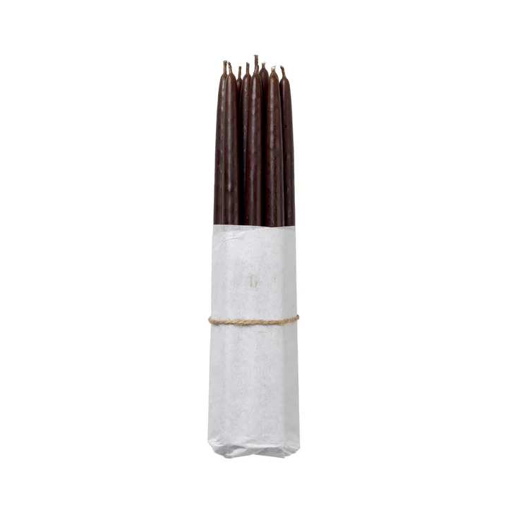 Tapers Getauchte Spitzkerzen, Ø 1,2 cm, dark brown (10er Set) von Broste Copenhagen