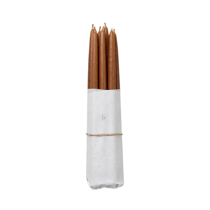 Tapers Getauchte Spitzkerzen, Ø 1,2 cm, mocca (10er Set) von Broste Copenhagen